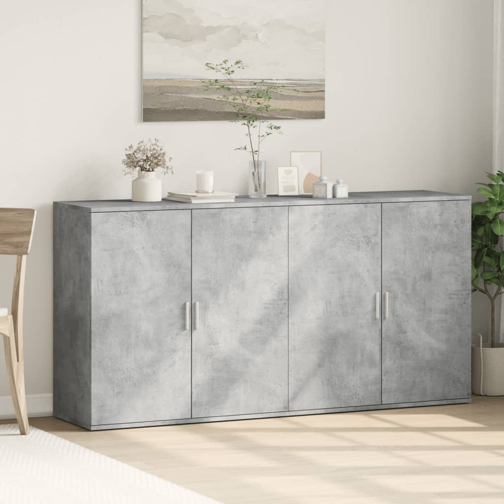Sideboards 2 pcs Concrete Grey 79x38x80 cm Engineered Wood